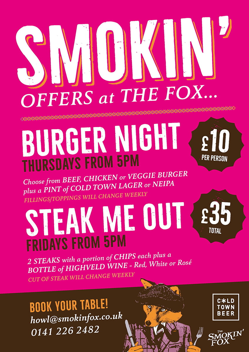 Smokin Fox Burger Night Steak Deal Offers Book Here Smokin Fox Burger Night Steak Deal Offers Book Here