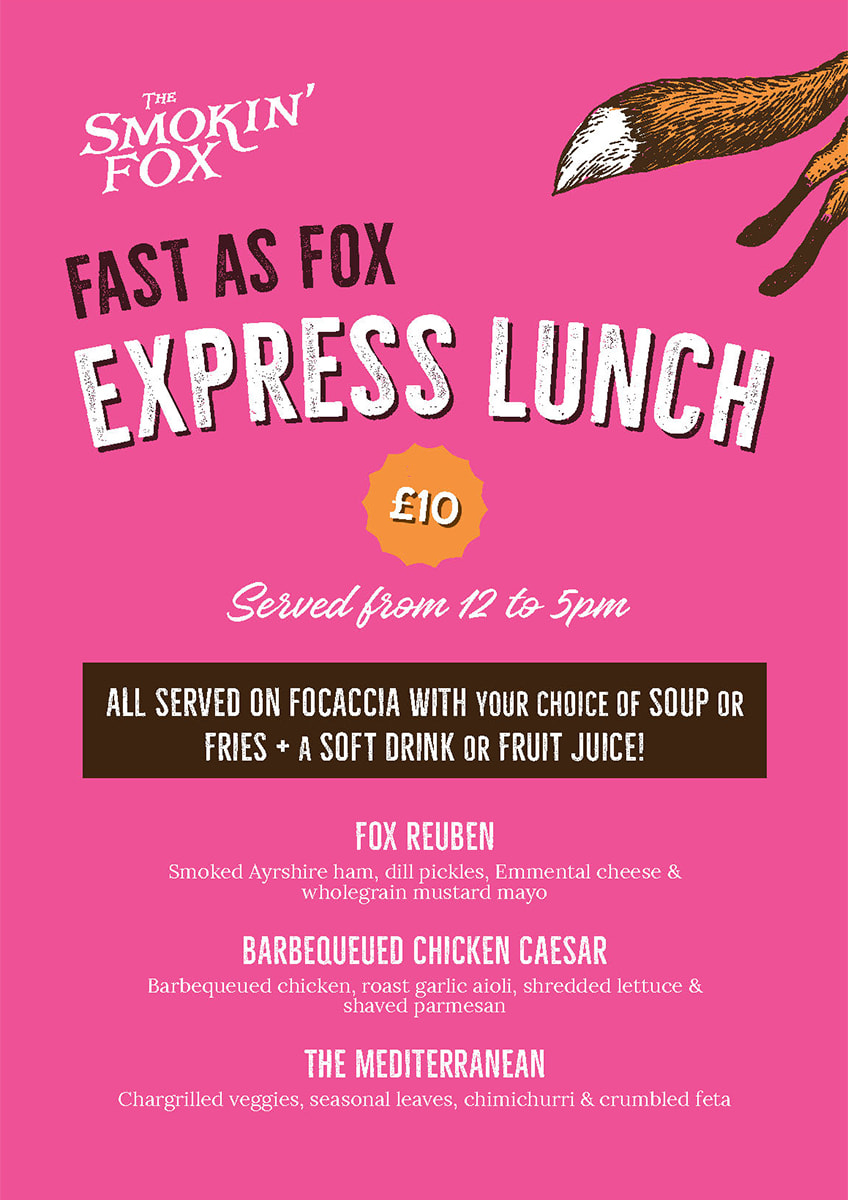 The Smokin Fox Express Lunch Menu 24th July 2023